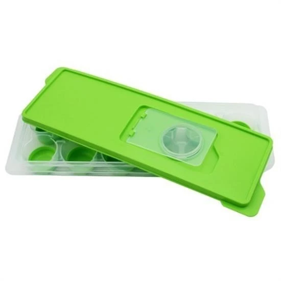 MERGEN STORE 12li Kapaklı Yapışmaz Silikon Tabanlı Plastik Küp Buz Kalıbı