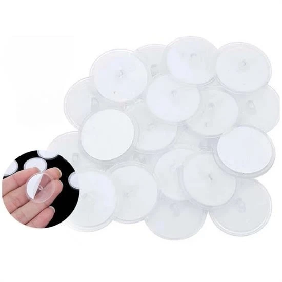 MERGEN STORE 20 Adet Şeffaf Yuvarlak 3 Cm Çaplı Güçlü Disk Yapışkanlar
