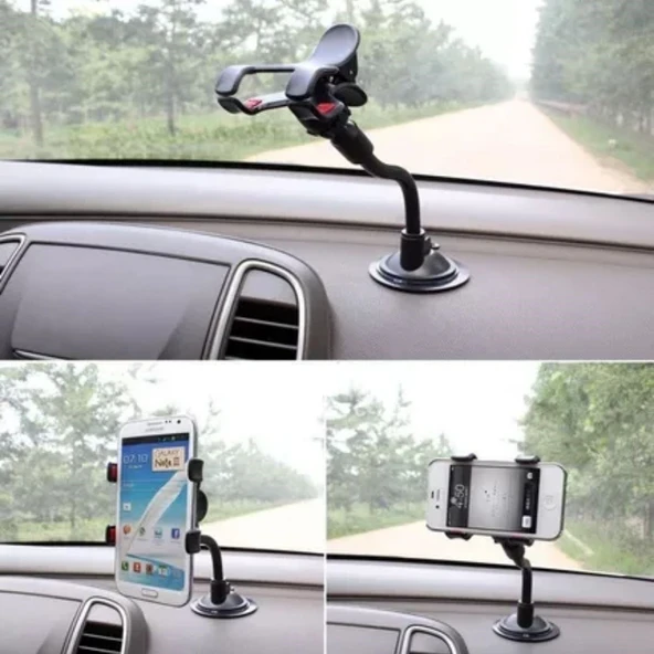 BUFFER® Akrobat Cama Sabitlenen Güçlü Vakumlu 360 Derece Dönen Tüm Modellere Uyan Oto Telefon Tutucu - 5