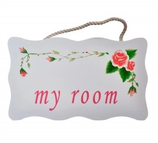 MERGEN STORE Decotown My Room Benim Odam Dekoratif Çiçek Desenli Kapı Askısı - 4