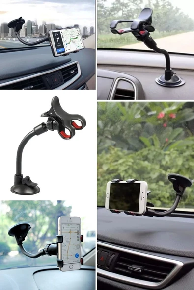 BUFFER® Akrobat Cama Sabitlenen Güçlü Vakumlu 360 Derece Dönen Tüm Modellere Uyan Oto Telefon Tutucu - 6