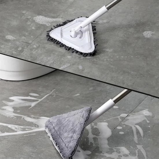MERGEN STORE Teleskopik Saplı 150 cm Üçgen Mop Cam Duvar Tavan Fayans Parke Temizleyici Mop - 2