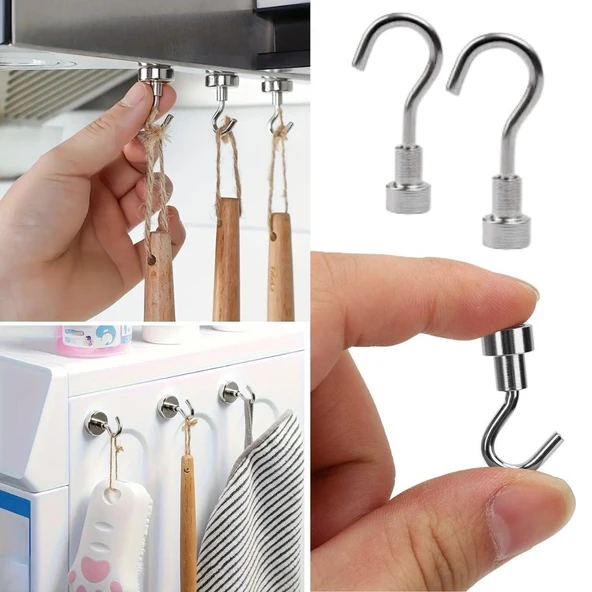 MERGEN STORE Güçlü Manyetik Mutfak,Banyolar İçin Çok Amaçlı 2'li Magnet Askı - 4