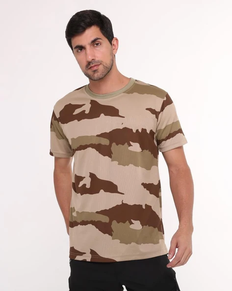 Single Sword Bisiklet Yaka Kısa Kollu Kamuflaj Erkek T-Shirt - 2