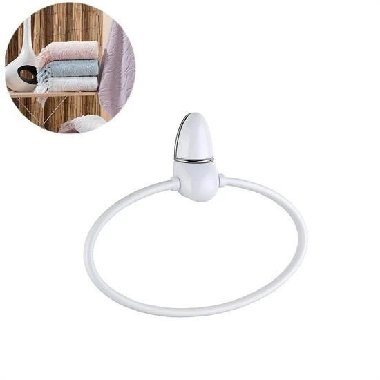 MERGEN STORE Oval Yuvarlak Halka Havluluk Dekoratif El Havlusu Tutacağı Askısı