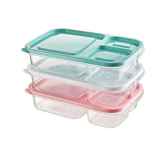 MERGEN STORE 3 Bölmeli Sefer Tası Pratik Kolay Gıda Diyet Saklama Erzak Kabı - 5