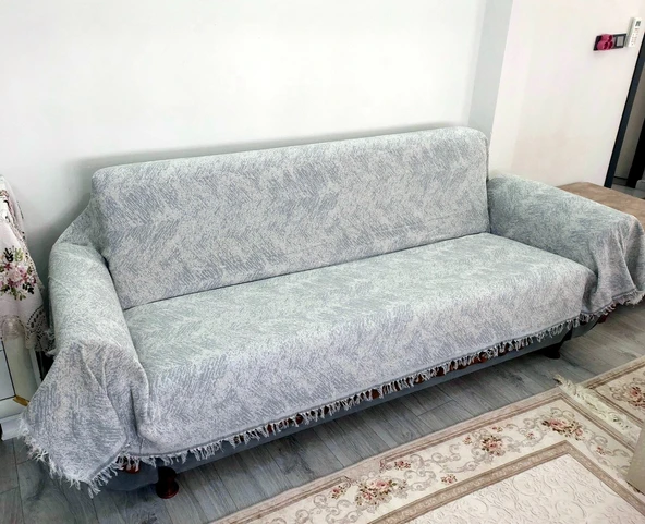 Pamuklu Kaymaz Alaca Maxi Boy (170x320) Kolları Kapatan Koltuk Örtüsü