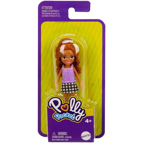 Polly Pocket ve Arkadaşları Figür FWY19 HHX88 Esmer Mor Bluz