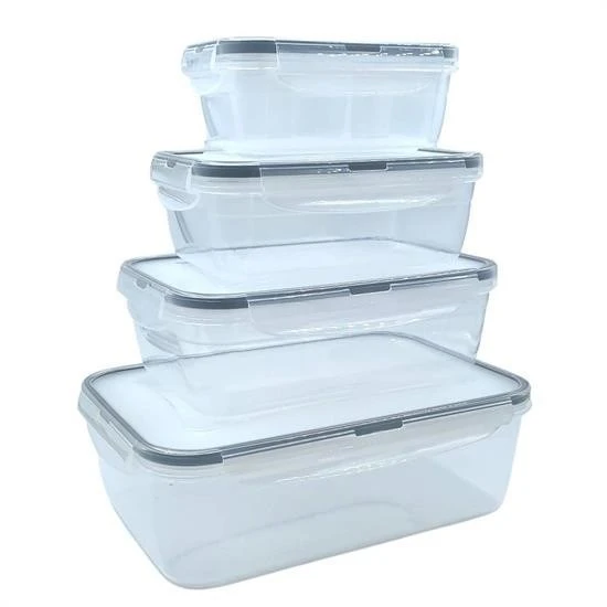 MERGEN STORE 4lü İç İçe Sızdırmaz Contalı Kilitli Kapaklı Plastik Erzak Saklama Kapları LC315