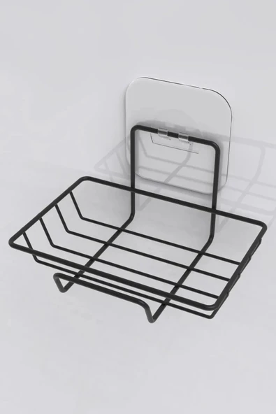MERGEN STORE  Kendiliğinden Yapışkanlı Dekoratif Tekli Sabunluk Siyah - 7