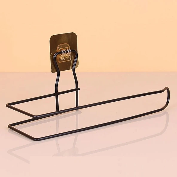 MERGEN STORE Kendiliğinden Yapışkanlı Krom Paslanmaz Metal Havlu Kağıtlık Aparatı
