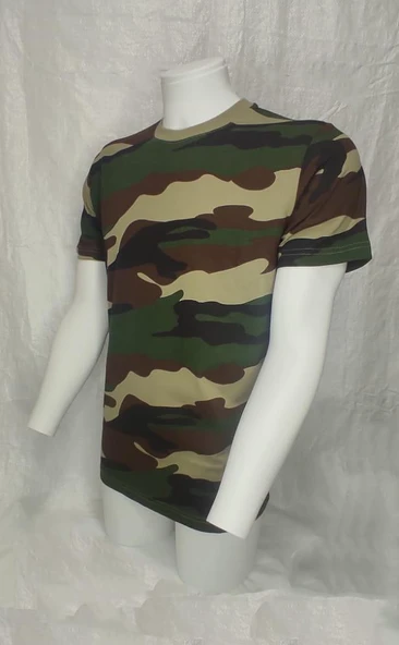 Single Sword Bisiklet Yaka Kısa Kollu Kamuflaj Erkek T-Shirt - 8
