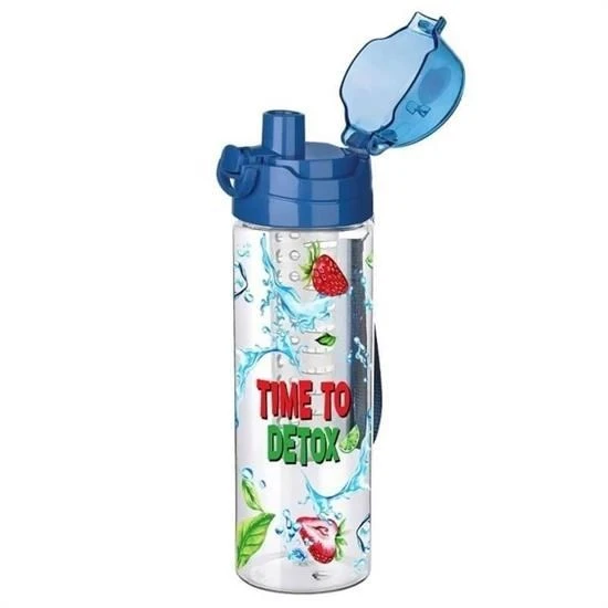 MERGEN STORE Tutma Saplı Kilitli Kendiliğinden Süzgeçli Kolay Taşınabilir Detoks Sporcu Diyet Matarası - 6