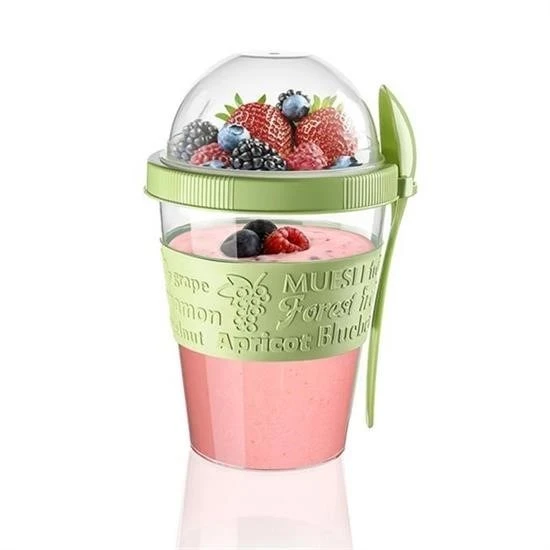 MERGEN STORE Taken Go Kapaklı Kaşıklı Pratik Taşınabilir Meyveli Yoğurt Kabı - 3