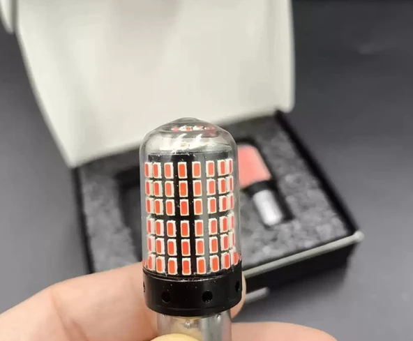 2 Adet 144 Led Kırmızı Renk 93 Tip Tek Duy Stop Ampulü - 2