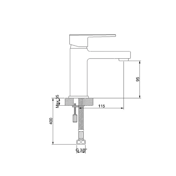 Sardıcı Equus Serisi Krom Kaplama Pirinç Dökümü Çift Su Girişli Lavabo Bataryası - Resim 5