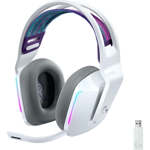 Logitech G G733 LIGHTSPEED RGB Kablosuz 7.1 Surround Ses Oyuncu Kulaklığı - Beyaz