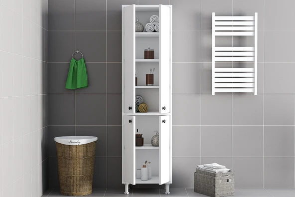 Smart Home Liza 4 Kapaklı Çok Amaçlı Dolap - Beyaz - 3
