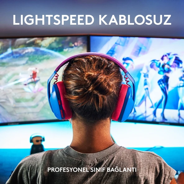 Logitech 981-001062 G435 Blue-Raspberry Mikrofonlu LightSpeed Kablosuz Gaming (Oyuncu) Kulaklık - 2