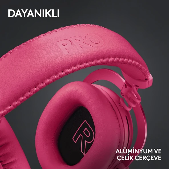 Logitech G PRO X 2 LIGHTSPEED Kablosuz DTS:X Headphone 2.0 - 7.1 Surround Ses Oyun Kulaklığı - Pembe - 8