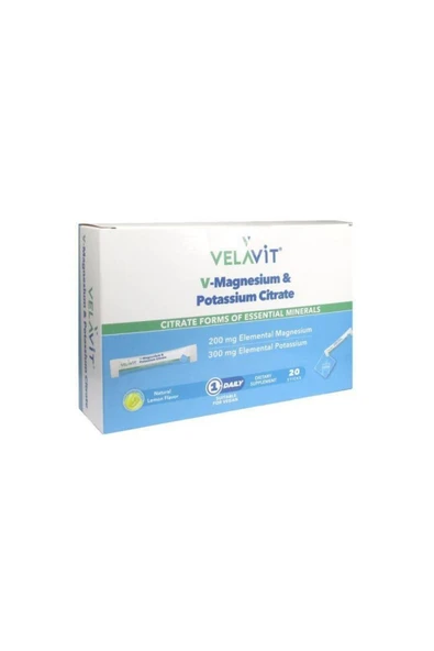 Velavit V-Magnesium Potassium Citrate 20 Sticks ürün görseli