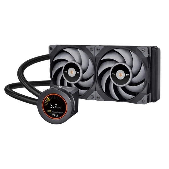 THERMALTAKE  toughliquid ultra 240 rgb lcd ekranli pompa, 2x120mm toughfanli sivi sogutma kiti