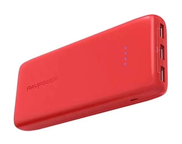 RavPower 22000mAh Powerbank 5.8A Output 3-Port iSmart 2.0 USB RP-PB052 Kırmızı