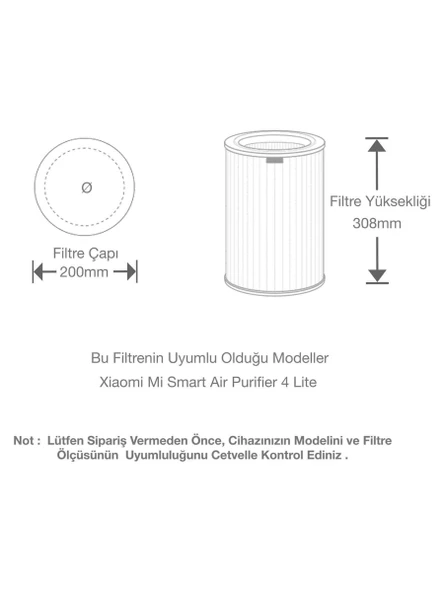 Xiaomi Smart Uyumlu Air Purifier 4 Lite Uyumlu Hava Filtresi Model Kodu: AC-M17-SC - 4