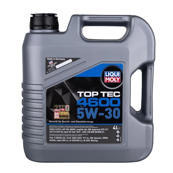 Liqui Moly 5W/30 3763 Top Tec 4600 4Lt (Dizel & Benzinli)
