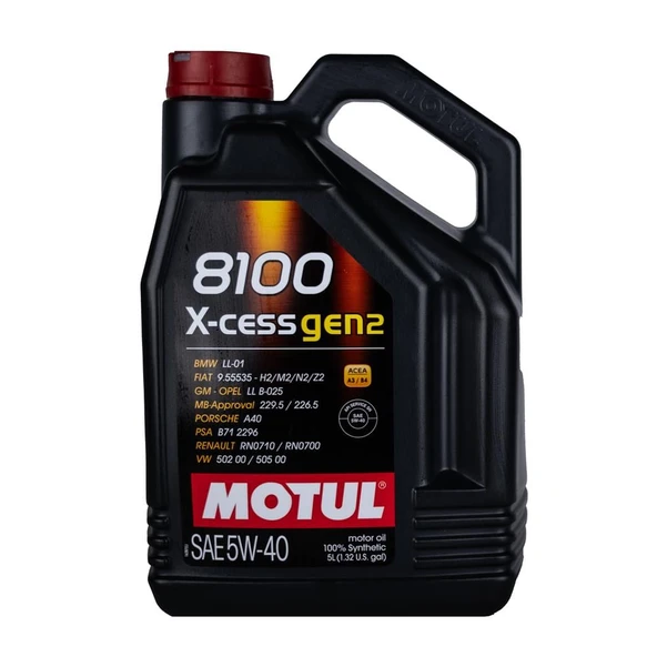 Motul 8100 X-Cess Gen2 5w/40 5Lt (Dizel & Benzinli)