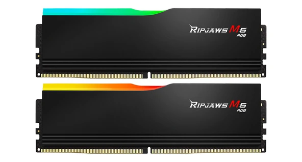 GSKILL Ripjaws M5 Siyah RGB DDR5-6400Mhz CL36 32GB 2x16GB Dual 36-48-48-96 1.35V