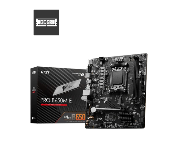 MSI MB PRO B650M-E AM5 DDR5 6800MHZOC HDMI VGA M.2 USB3.2 2.5G LAN mATX ürün görseli