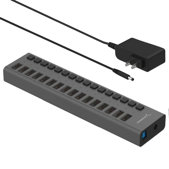 SABRENT Çok Bağlantı Noktalı USB 3.0 ve Şarj Hub (HB-U930) 16-port