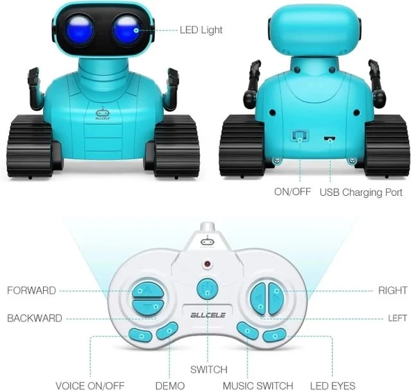 ALLCELE Müzikli ve LED'li Uzaktan Kumandalı Robot - 5