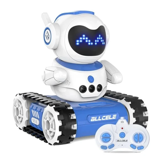 ALLCELE Müzikli ve LED'li Uzaktan Kumandalı Robot Blue White Pro