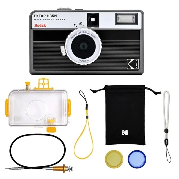 KODAK EKTAR H35N Yarı Çerçeveli Fotoğraf Makinesi - Premium Kit Siyah Premium Kit