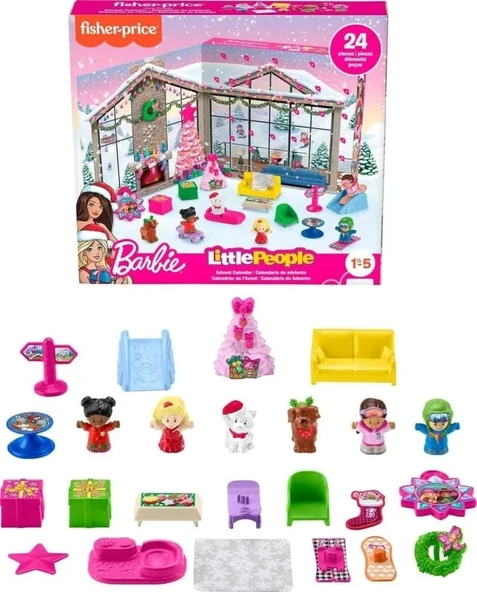 Fisher-Price Küçük İnsanlar Barbie Bebek Oyuncak Advent Takvimi Oyun Seti - 7