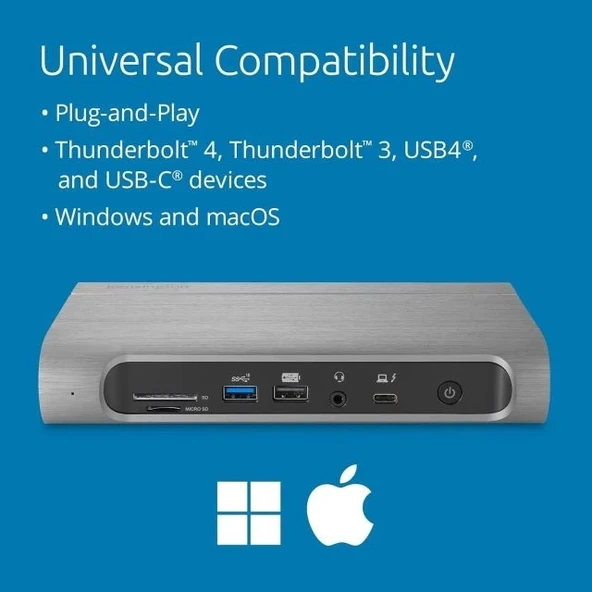 Kensington USB4 Dörtlü 4K Ekran Bağlantı İstasyonu (SD5800T) - 3