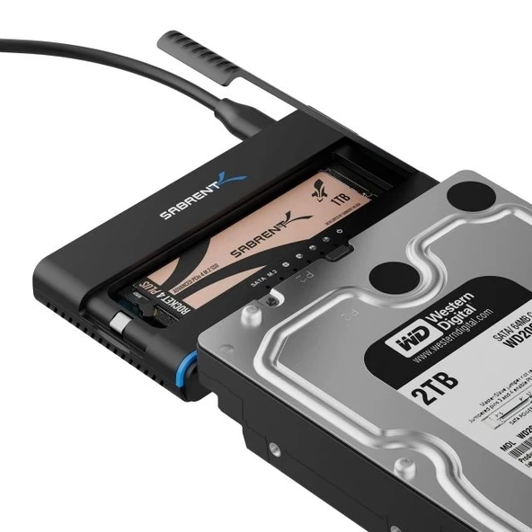 SABRENT USB 3.2 Tip C M.2 PCIe NVMe + SSD ve HDD Dönüştürücü [DS-UCMH]