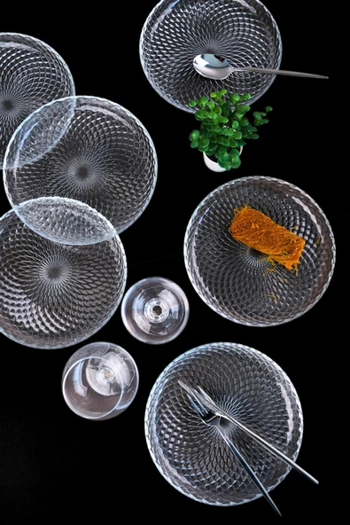 Tabak Evi Aden Cam Pasta Tabağı 19cm Sade 6 lı 2339 - Resim 6