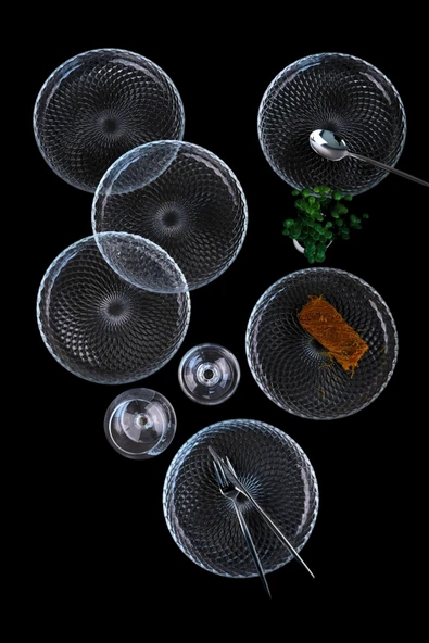 Tabak Evi Aden Cam Pasta Tabağı 19cm Sade 6 lı 2339 - Resim 8