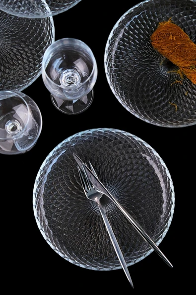 Tabak Evi Aden Cam Pasta Tabağı 19cm Sade 6 lı 2339 - Resim 4