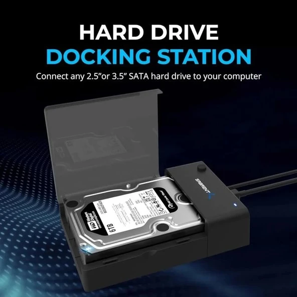 SABRENT USB 3.0 - SATA Harici Sabit Sürücü Lay-Flat Bağlantı İstasyonu - 3