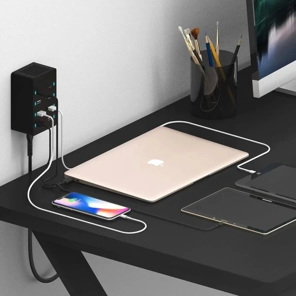 SABRENT 100 Watt Çoklu Bağlantı Noktalı USB Hızlı Şarj Cihazı (AX-ADPD) - 6