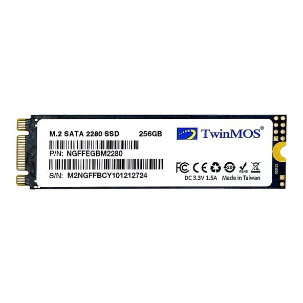 256 GB TWINMOS M.2 SATA3 580/550 NGFFEGBM2280