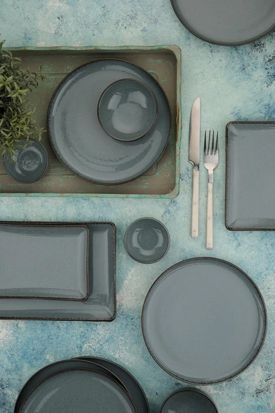 Kütahya Porselen Moderna Kahvaltı Takımı Mavi 14 Parça 6 Kişilik MOD14KH730P01 - 2