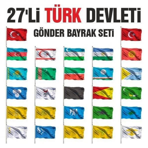27li Türk Devletleri Seti 30x45 -Sopasız ürün görseli