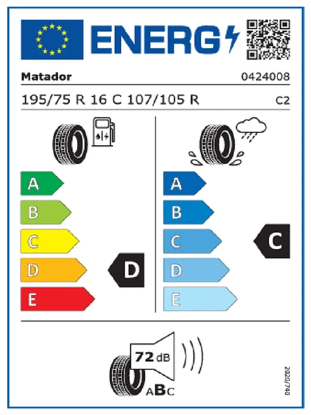 Matador 195/75R16C 107/105R MPS125 VariantAW 8PR 4 Mevsim Lastiği (Üretim Yılı: 2025) - 2