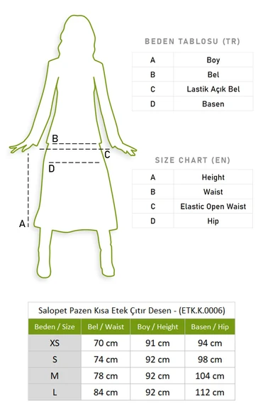 Salopet Pazen Kısa Sonbahar ve Kışlık Etek Çıtır Desen Siyah Syh - 5