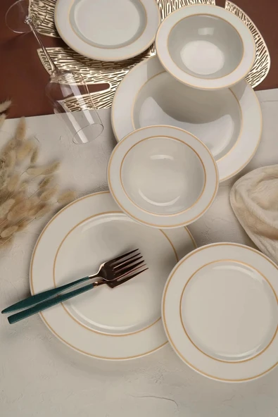 Porser Altın File Yemek Takımı 6 Kişilik 18 Parça BNS18YTPRS1084 - 2